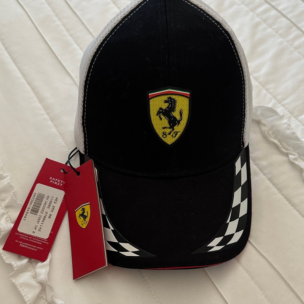 Ferrari Black and White Racing Cap